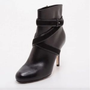 Cole Haan NikeAir Talia Black Leather Heel Ankle Boots Size 8